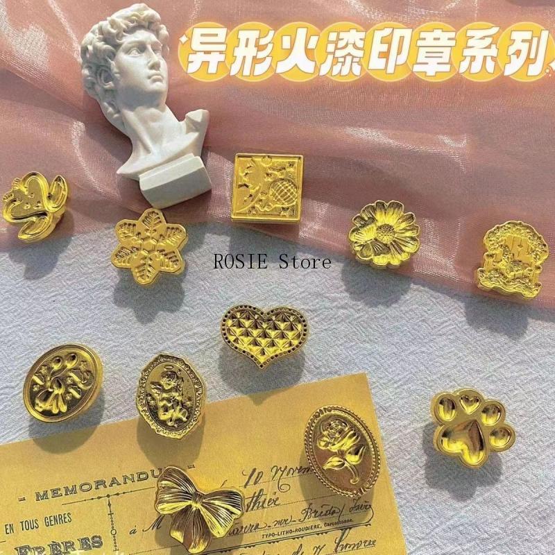 Wax Seal Stamp Kit - Cap segel lilin logam 3D Retro