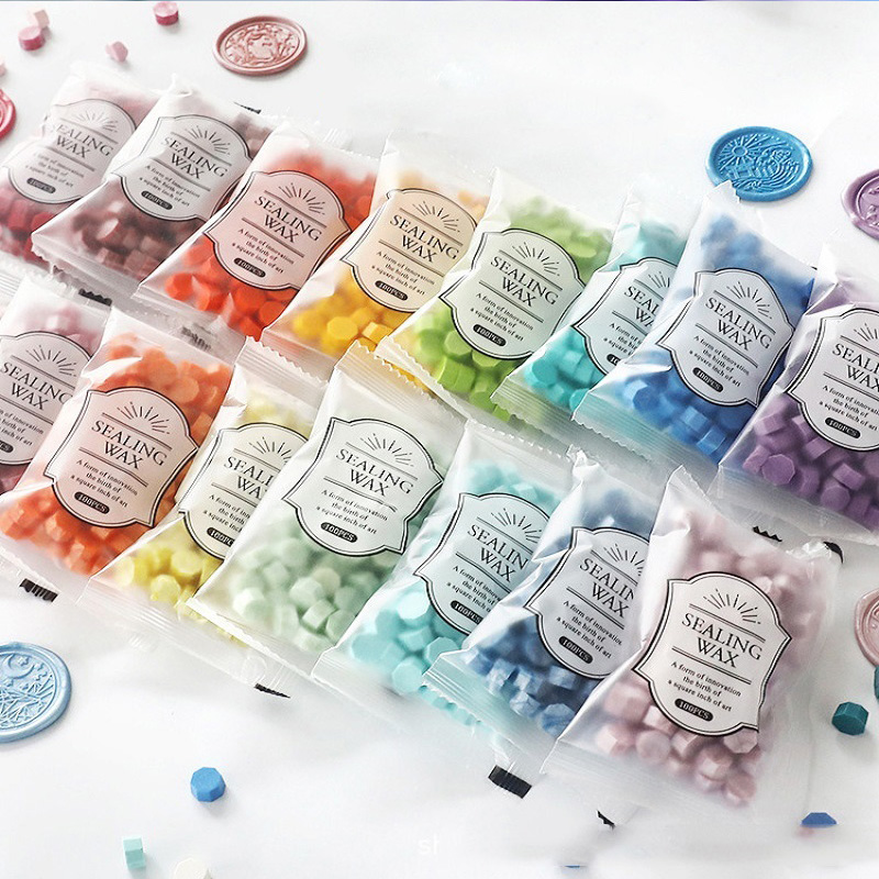 Wax Seal Stamp Kit - 100 Pcs Manik-manik Lilin Segel untuk