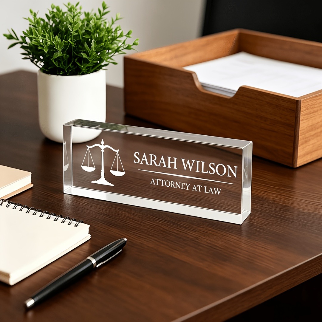 Desk Name Plate - Plakat Nama Meja Akrilik Personalisasi untuk