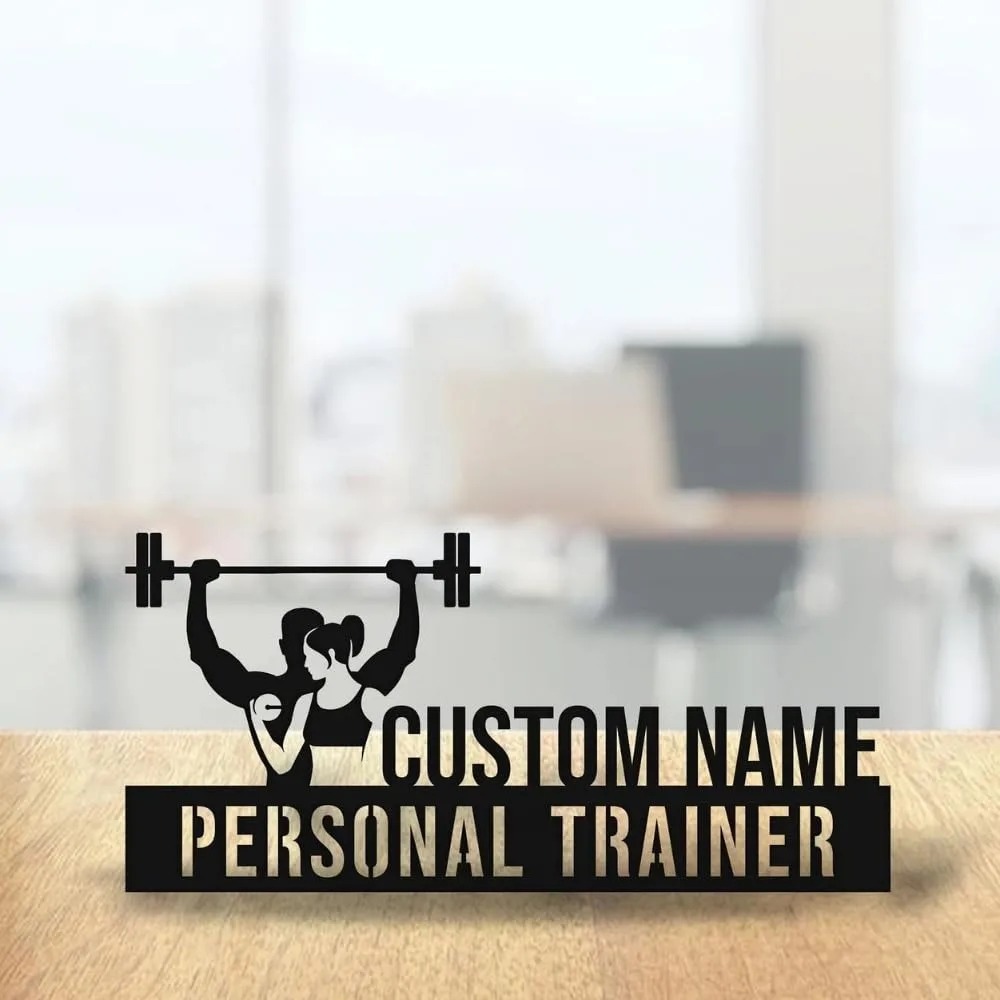 Desk Name Plate - Plakat Nama Meja Logam Pelatih Pribadi