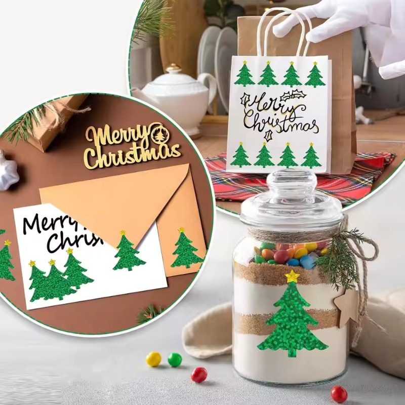 Ideal Stationery & Office Supply - Stiker Pohon Natal Berkilauan (Set 500pcs):