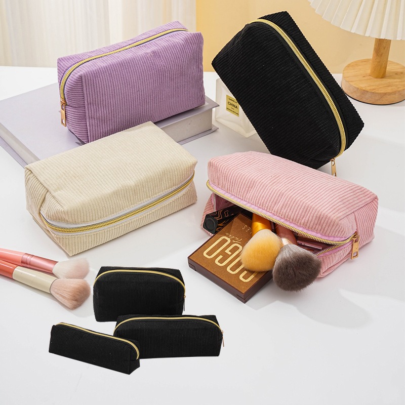Ideal Stationery & Office Supply - 4 buah tas penyimpanan korduroi yang