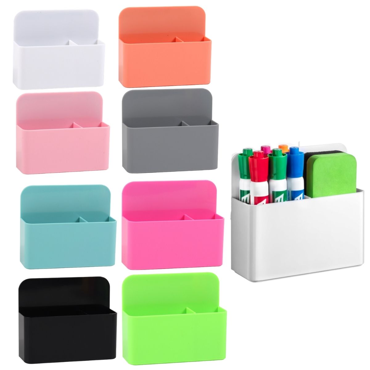 Whiteboard Marker Set - 2 Buah Tempat Penyimpanan Spidol Magnetik