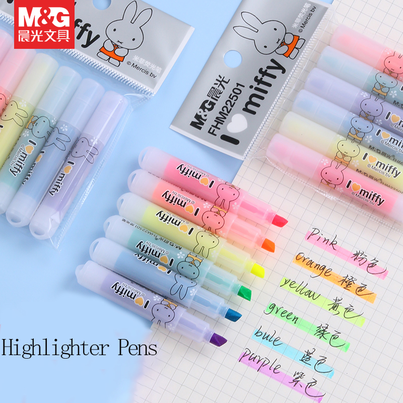Highlighter Set Pastel - Spidol Highlighter M&G Desain Ujung Miring