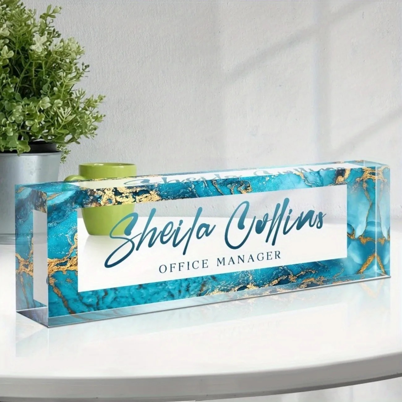 Desk Name Plate - [2D Datar] Papan Nama Meja Akrilik