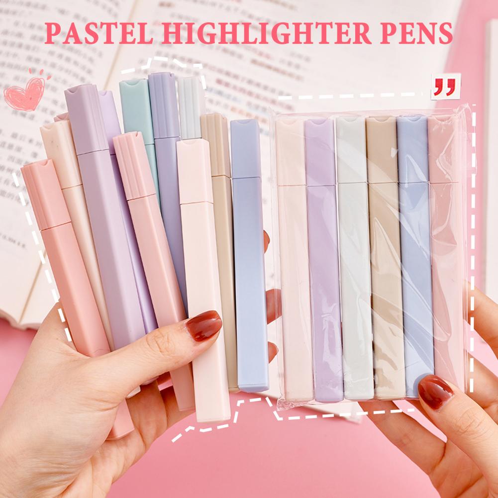 Highlighter Set Pastel - Spidol Warna-warni 6pcs Set Pena Highlighter