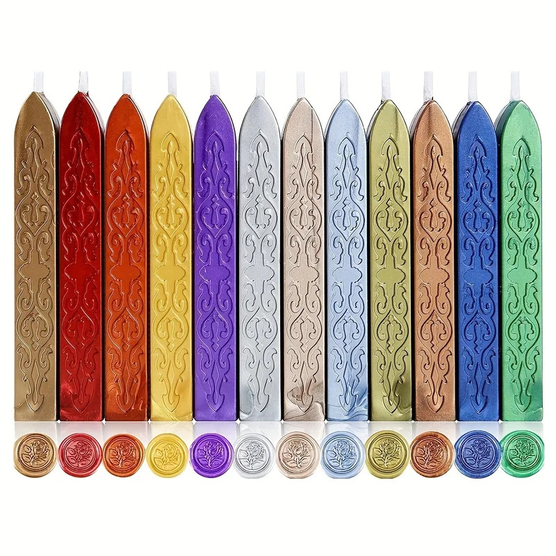 12 Buah/Tas Stik Lilin Penyege - Wax Seal Stamp Kit ulasan dan harga