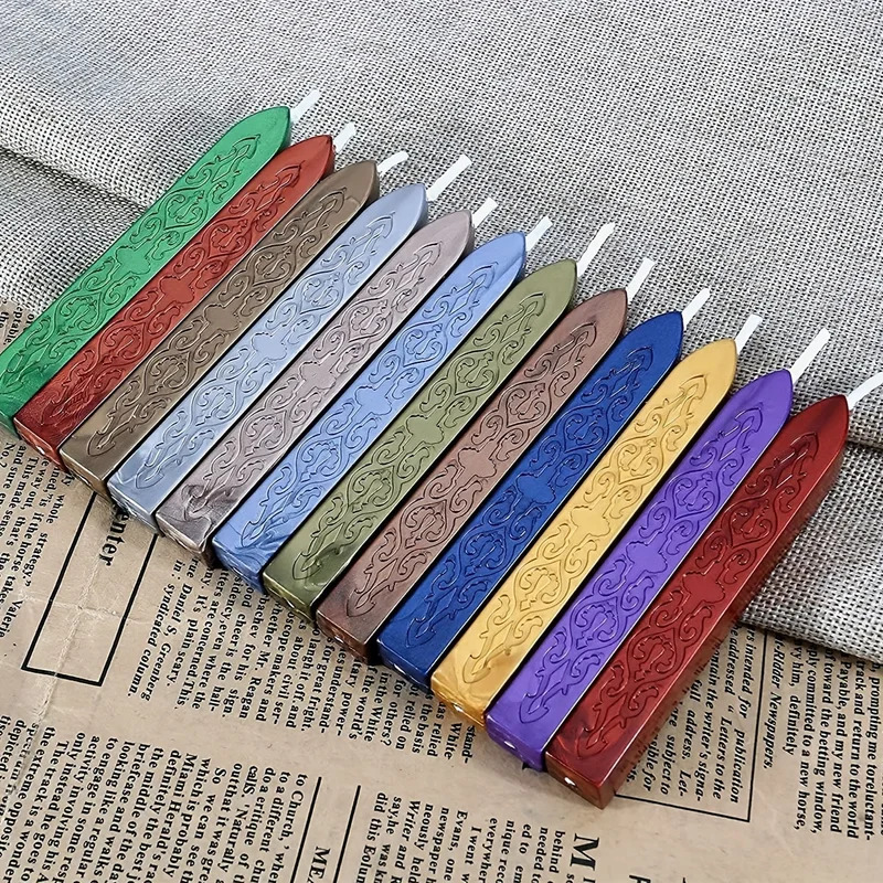 12 Buah/Tas Stik Lilin Penyege - Wax Seal Stamp Kit ulasan dan harga