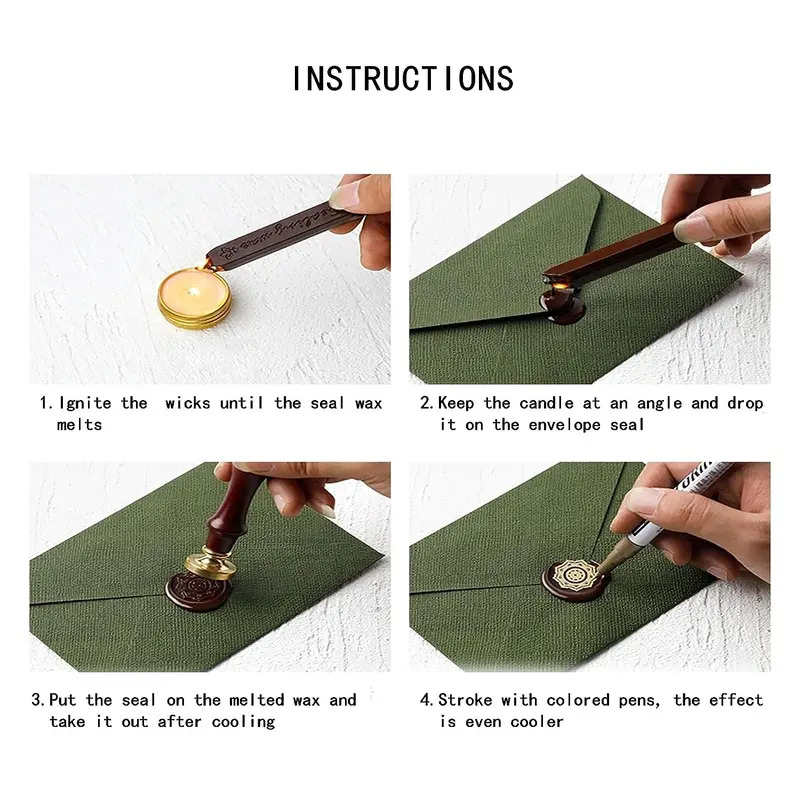 12 Buah/Tas Stik Lilin Penyege - Wax Seal Stamp Kit ulasan dan harga