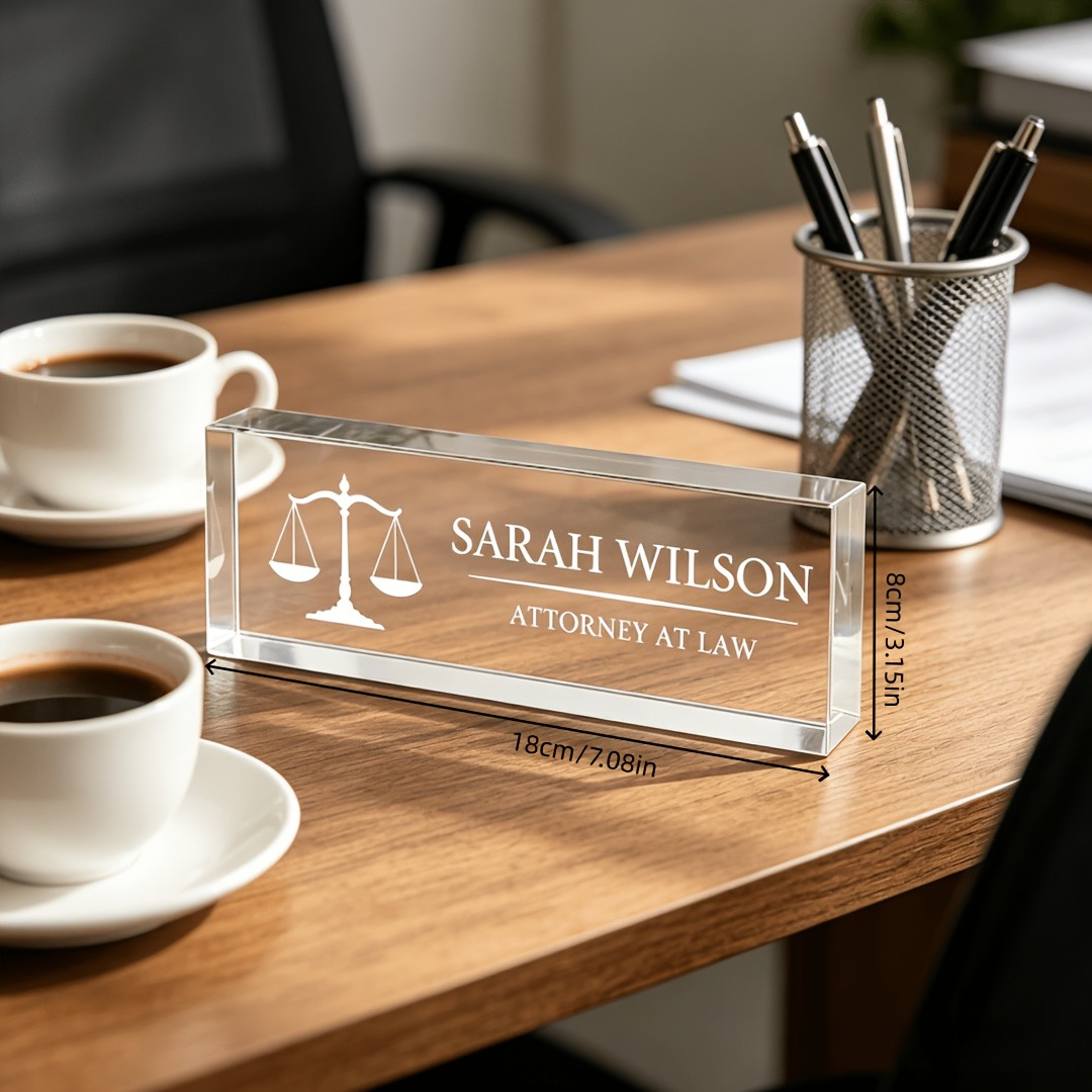 Plakat Nama Meja Akrilik Perso - Desk Name Plate ulasan dan harga