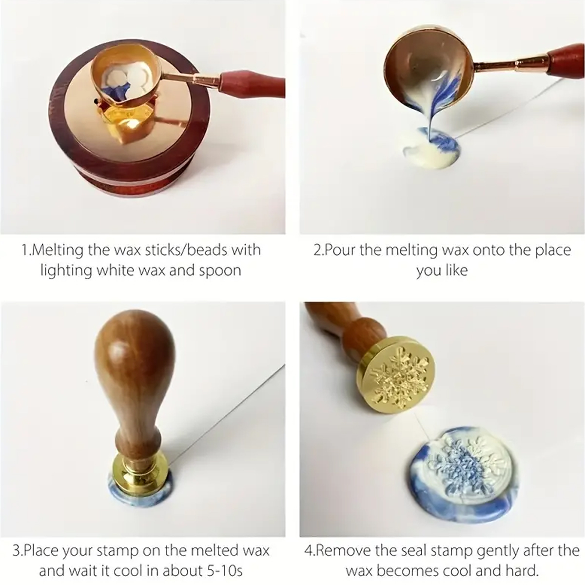 Kit manik-manik segel lilin 10 - Wax Seal Stamp Kit ulasan dan harga