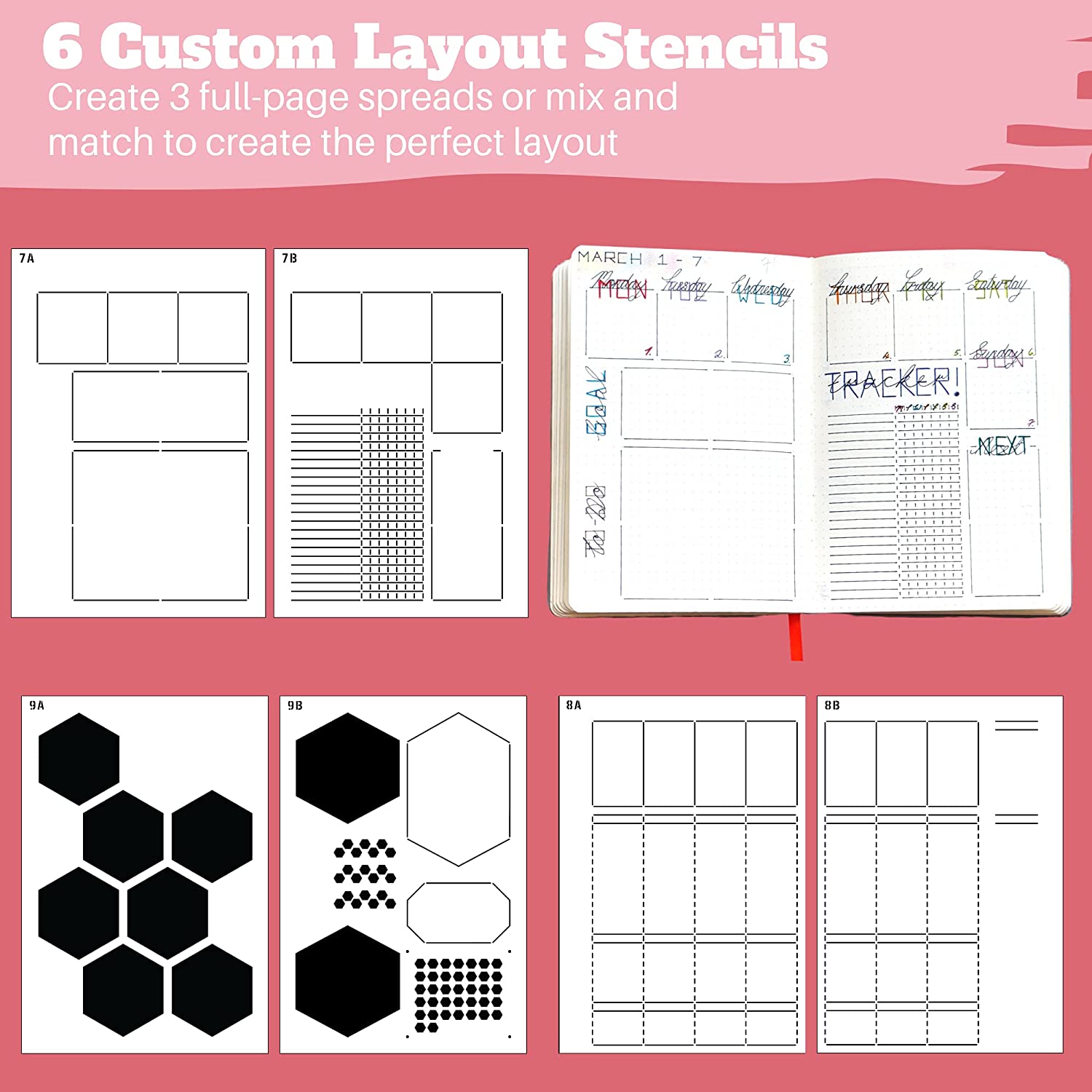 6 Pak Stensil Jurnal Tata Leta - Notebook Dotted A5 ulasan dan harga