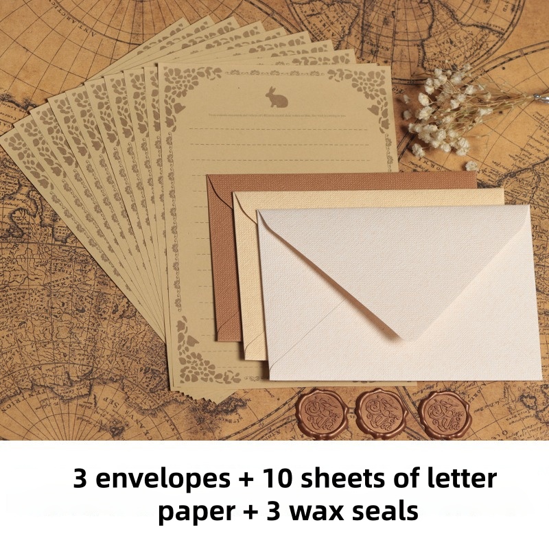 16 Buah Amplop Linen Antik Set - Wax Seal Stamp Kit ulasan dan harga