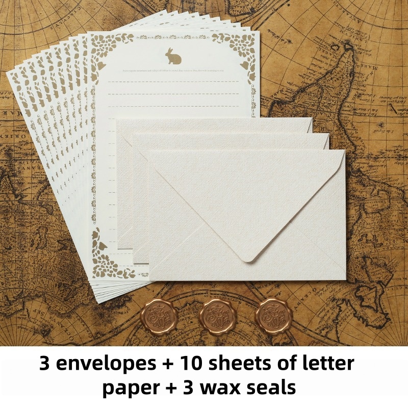 16 Buah Amplop Linen Antik Set - Wax Seal Stamp Kit ulasan dan harga