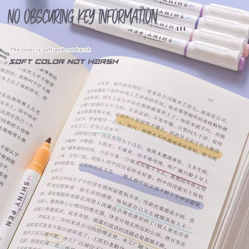 4 Warna/Set Pena Highlighter G - Highlighter Set Pastel ulasan dan harga