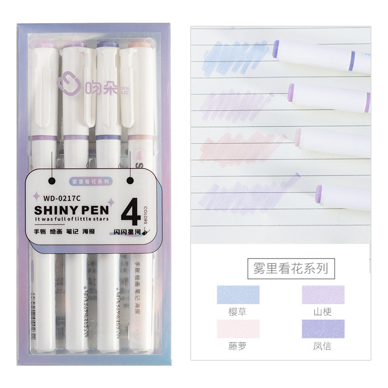 4 Warna/Set Pena Highlighter G - Highlighter Set Pastel ulasan dan harga