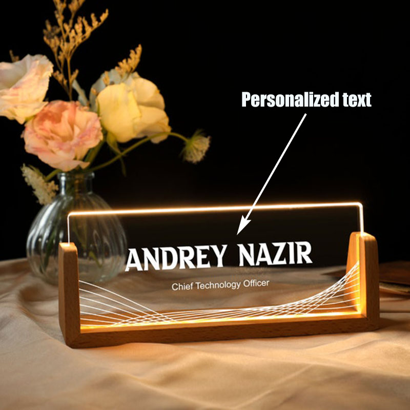 Plat Nama Meja Akrilik Berlamp - Desk Name Plate ulasan dan harga