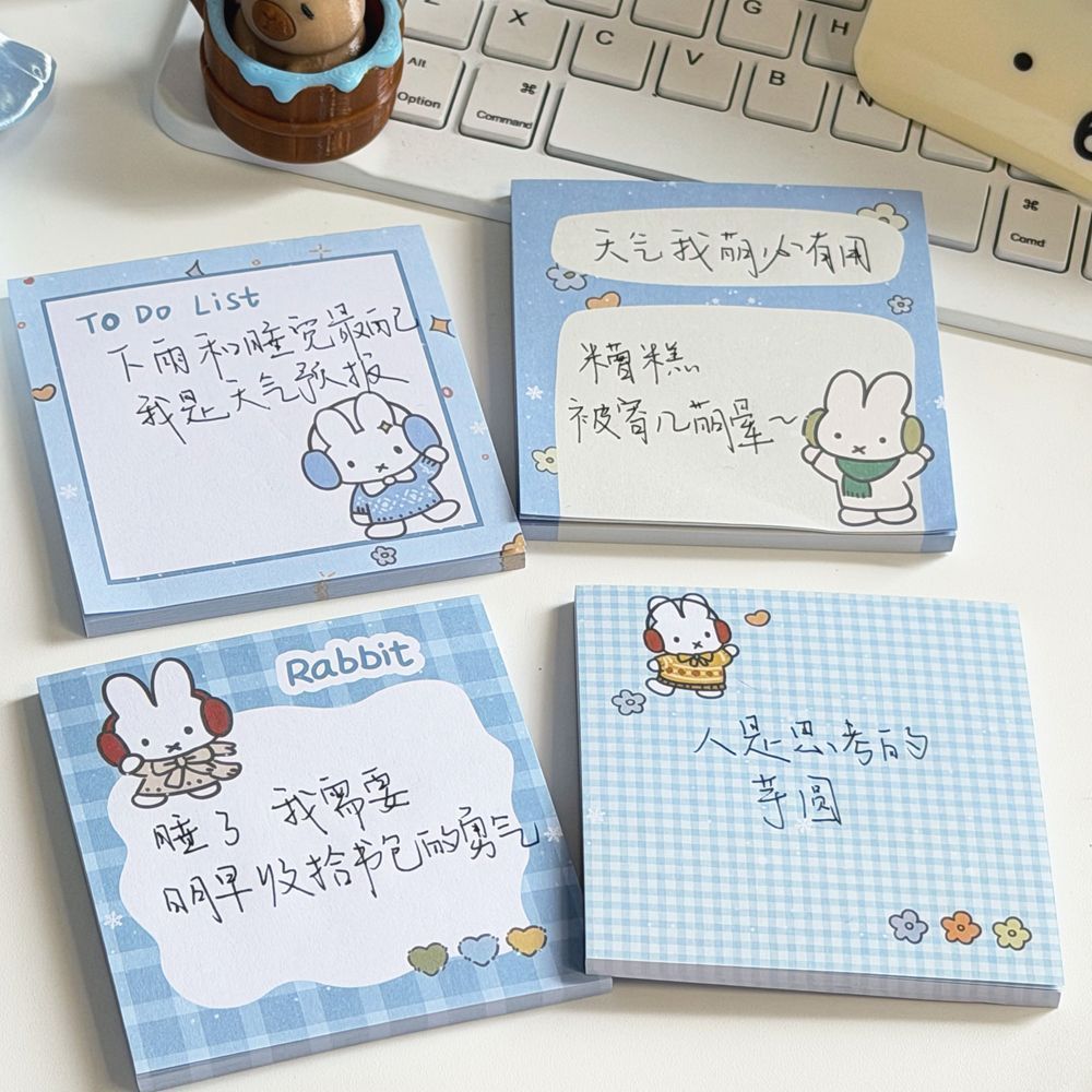 Kawaii Blue Grid Miffy Rabbit  - Stationery Office Items List ulasan dan harga