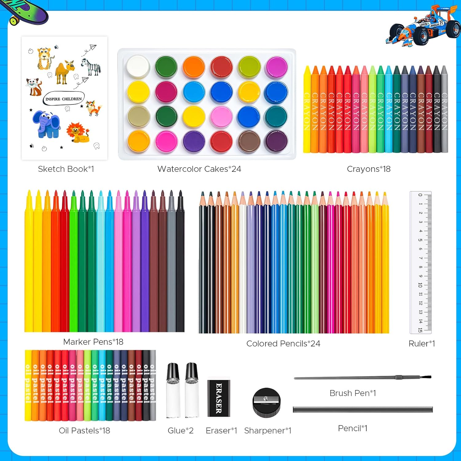 110PCS Perlengkapan Seni & Ker - Highlighter Set Pastel ulasan dan harga