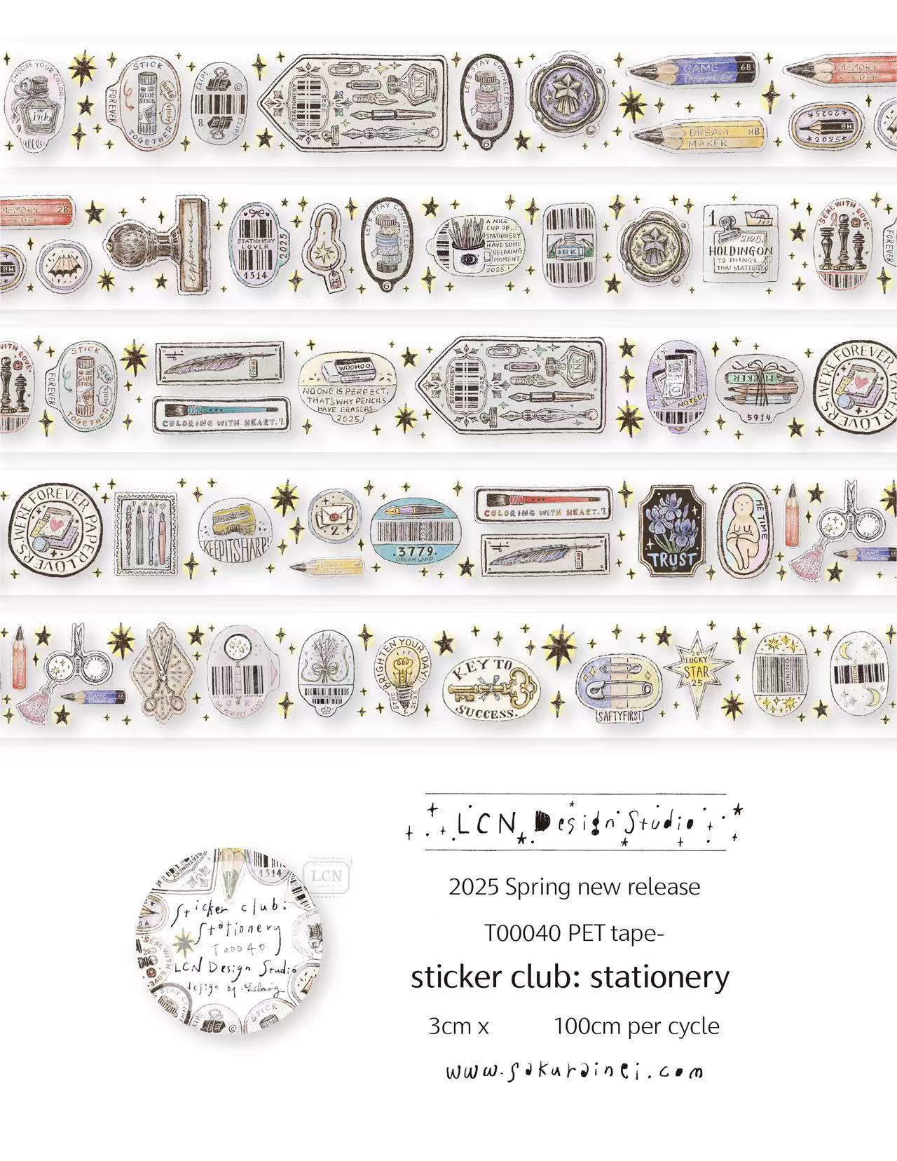 1 Lingkaran LCN Stiker Antik K - Washi Tape Set ulasan dan harga