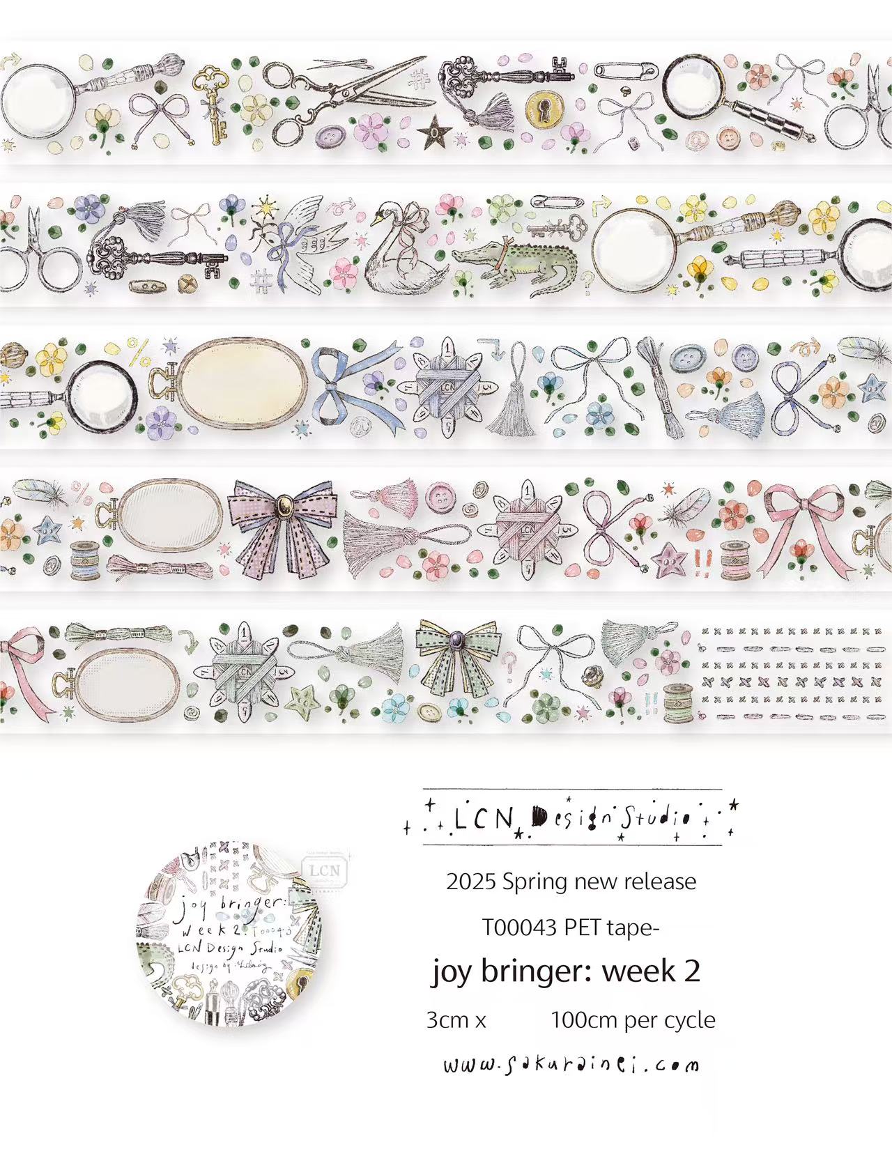 1 Lingkaran LCN Stiker Antik K - Washi Tape Set ulasan dan harga