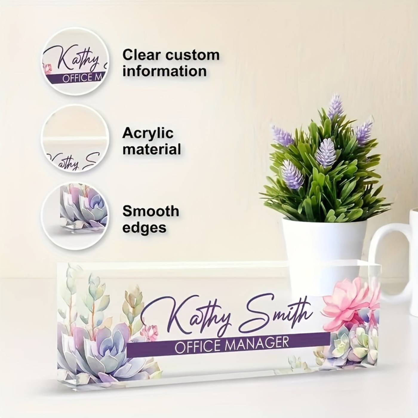 Papan Nama Meja Akrilik 2D Cus - Desk Name Plate ulasan dan harga